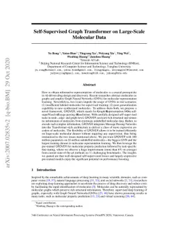Self-Supervised Graph Transformer on Large-Scale Molecular Data