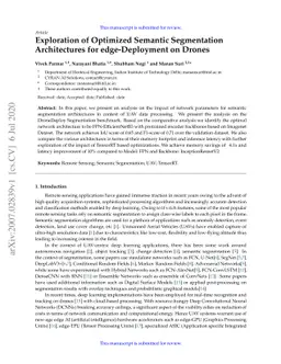 Exploration of Optimized Semantic Segmentation Architectures for
  edge-Deployment on Drones