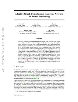 Adaptive Graph Convolutional Recurrent Network for Traffic Forecasting