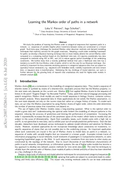 Learning the Markov order of paths in a network