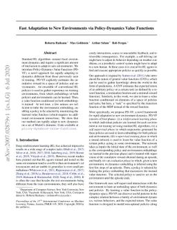 Fast Adaptation via Policy-Dynamics Value Functions