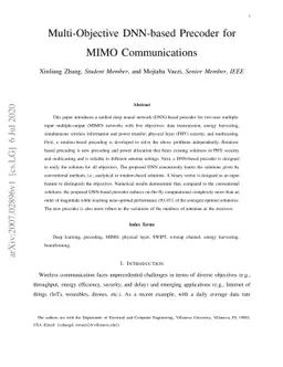 Multi-Objective DNN-based Precoder for MIMO Communications