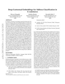 Deep Contextual Embeddings for Address Classification in E-commerce