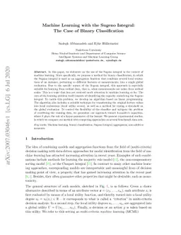 Machine Learning with the Sugeno Integral: The Case of Binary
  Classification