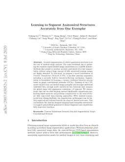 Learning to Segment Anatomical Structures Accurately from One Exemplar