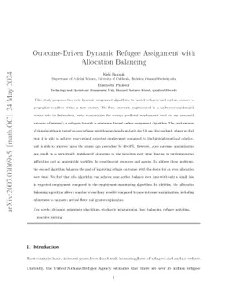 Outcome-Driven Dynamic Refugee Assignment with Allocation Balancing