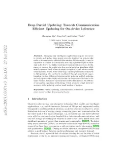 Deep Partial Updating: Towards Communication Efficient Updating for
  On-device Inference