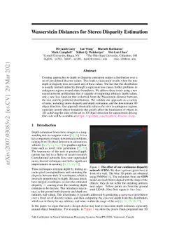 Wasserstein Distances for Stereo Disparity Estimation