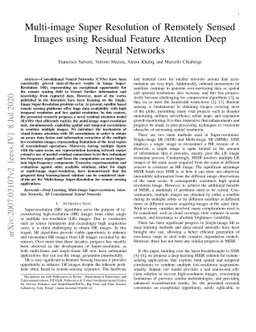 Multi-image Super Resolution of Remotely Sensed Images using Residual
  Feature Attention Deep Neural Networks