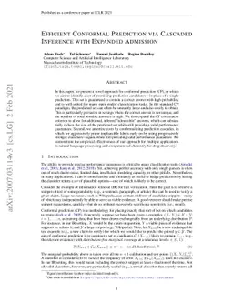 Efficient Conformal Prediction via Cascaded Inference with Expanded
  Admission