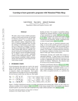Learning to learn generative programs with Memoised Wake-Sleep