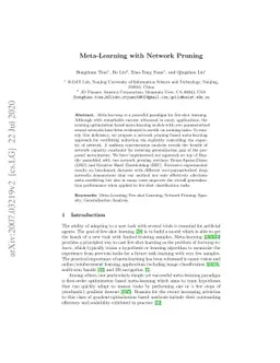 Meta-Learning with Network Pruning