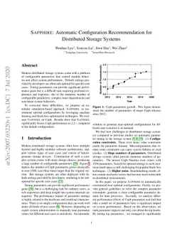 Sapphire: Automatic Configuration Recommendation for Distributed Storage
  Systems