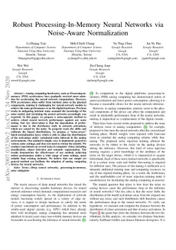 Robust Processing-In-Memory Neural Networks via Noise-Aware
  Normalization