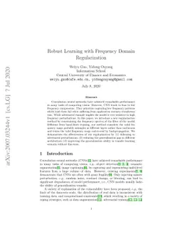 Robust Learning with Frequency Domain Regularization
