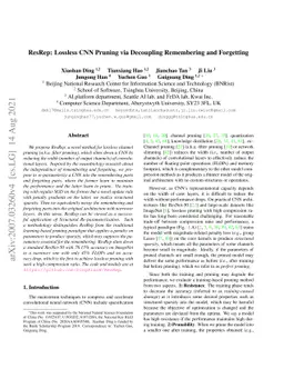 ResRep: Lossless CNN Pruning via Decoupling Remembering and Forgetting