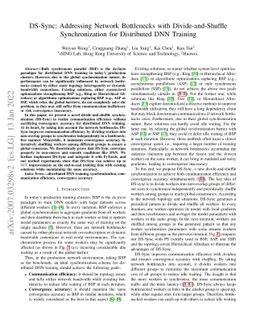 DS-Sync: Addressing Network Bottlenecks with Divide-and-Shuffle
  Synchronization for Distributed DNN Training