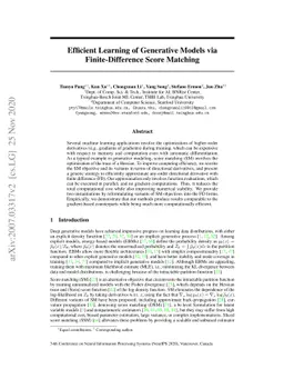 Efficient Learning of Generative Models via Finite-Difference Score
  Matching