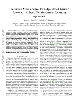 Predictive Maintenance for Edge-Based Sensor Networks: A Deep
  Reinforcement Learning Approach