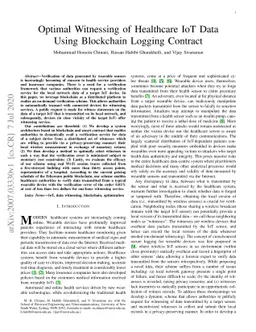 Optimal Witnessing of Healthcare IoT Data Using Blockchain Logging
  Contract