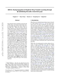 RIFLE: Backpropagation in Depth for Deep Transfer Learning through
  Re-Initializing the Fully-connected LayEr