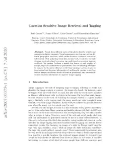 Location Sensitive Image Retrieval and Tagging