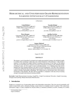 Hierarchical and Unsupervised Graph Representation Learning with
  Loukas's Coarsening