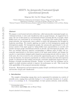 AEGCN: An Autoencoder-Constrained Graph Convolutional Network
