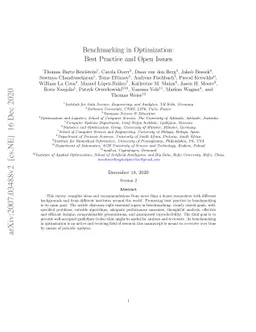 Benchmarking in Optimization: Best Practice and Open Issues