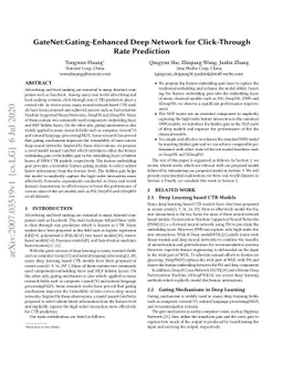 GateNet: Gating-Enhanced Deep Network for Click-Through Rate Prediction