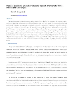 Distance-Geometric Graph Convolutional Network (DG-GCN) for
  Three-Dimensional (3D) Graphs