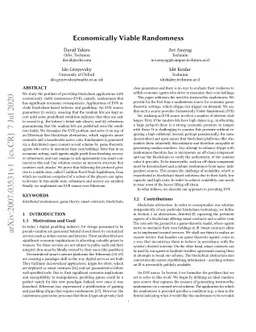 Economically Viable Randomness
