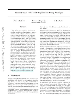 Provably Safe PAC-MDP Exploration Using Analogies