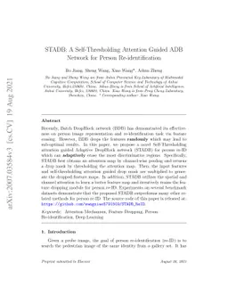 STADB: A Self-Thresholding Attention Guided ADB Network for Person
  Re-identification
