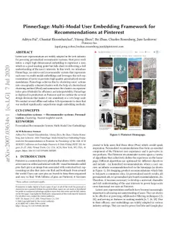 PinnerSage: Multi-Modal User Embedding Framework for Recommendations at
  Pinterest