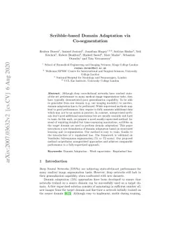 Scribble-based Domain Adaptation via Co-segmentation