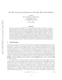 One-Bit Compressed Sensing via One-Shot Hard Thresholding