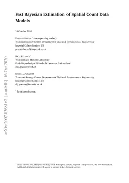 Fast Bayesian Estimation of Spatial Count Data Models