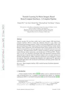 Transfer Learning for Motor Imagery Based Brain-Computer Interfaces: A
  Complete Pipeline