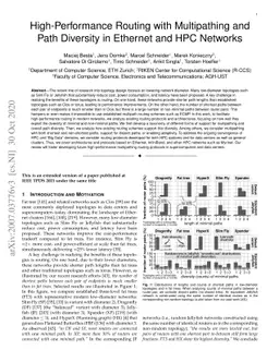 High-Performance Routing with Multipathing and Path Diversity in
  Ethernet and HPC Networks