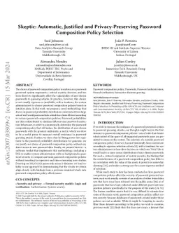 Skeptic: Automatic, Justified and Privacy-Preserving Password
  Composition Policy Selection