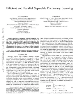 Efficient and Parallel Separable Dictionary Learning
