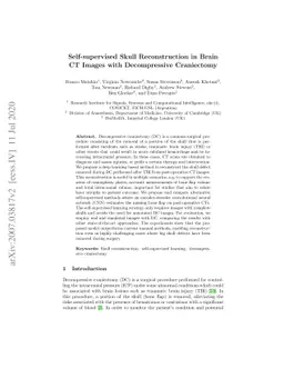 Self-supervised Skull Reconstruction in Brain CT Images with
  Decompressive Craniectomy