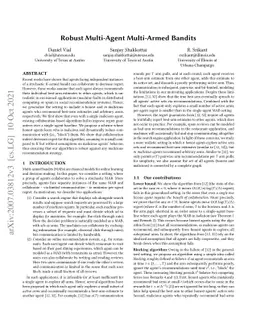 Robust Multi-Agent Multi-Armed Bandits