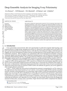Deep Ensemble Analysis for Imaging X-ray Polarimetry