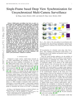 Single-Frame based Deep View Synchronization for Unsynchronized
  Multi-Camera Surveillance