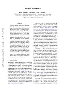 Best-First Beam Search