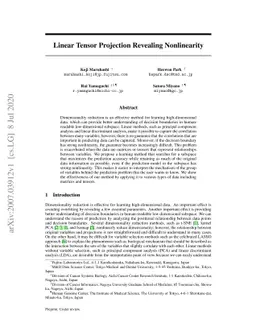 Linear Tensor Projection Revealing Nonlinearity