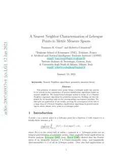 A Nearest Neighbor Characterization of Lebesgue Points in Metric Measure
  Spaces