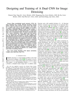 Designing and Training of A Dual CNN for Image Denoising